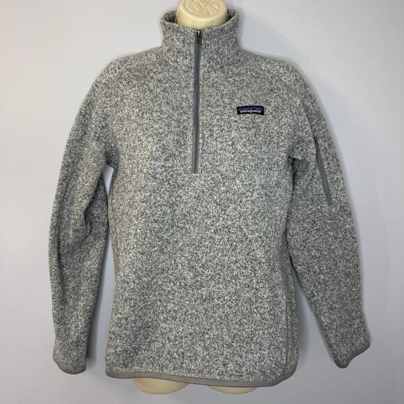 Patagonia Tops - Patagonia Women's Better Sweater 1/4-Zip Fleece Sweatshirt Birch White Grey M